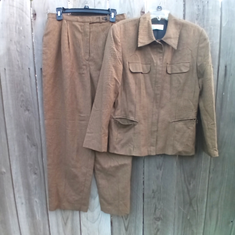 70' First Issue by Liz Claiborne Pant Jacket Set 14 Zip Closure Pockets Classic